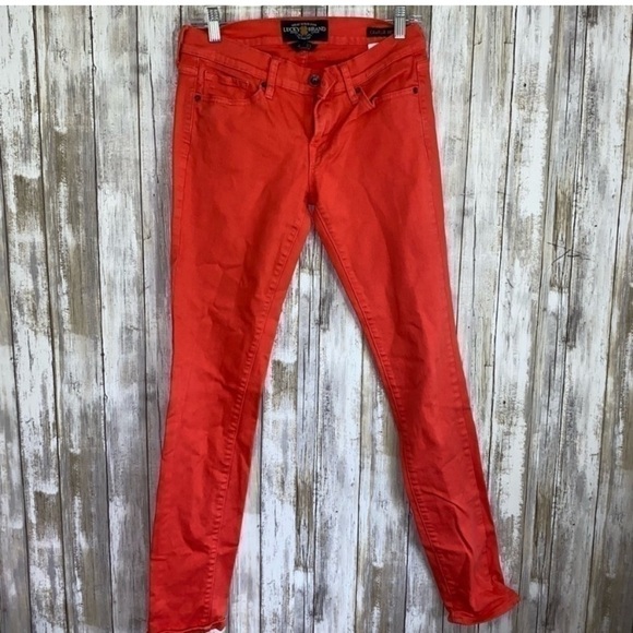 Lucky Brand Denim - Lucky Brand Hot Coral Charlie Skinny Jeans